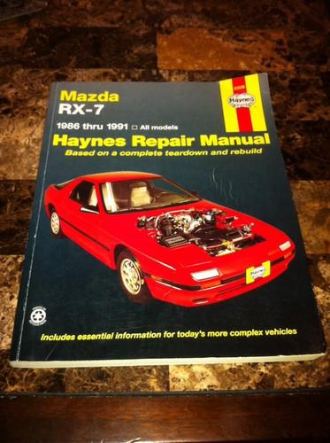 Haynes 61036 repair manual 86-91 mazda rx-7 rx7 clean no grease
