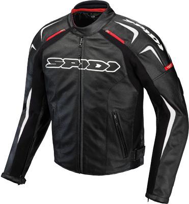 Spidi track leather jacket black/white e52/us42 p120-011-52