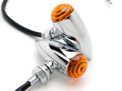 2 pcs chrome amber turn signals lights for honda ruckus aero z ez 50 90