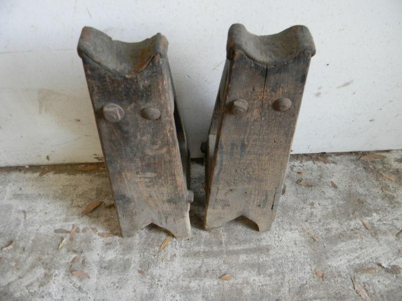 Vintage jack stands, wood with leather pads, model t, model a