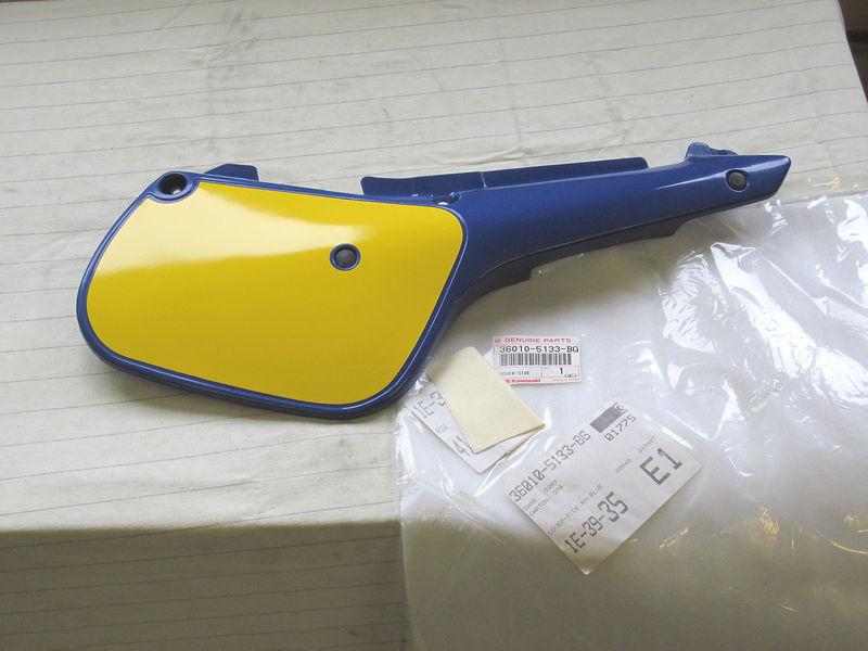 Kawasaki kx60 b1 b2 b3 b4 85-88 blue right side cover rh 36010-5133-bg nos
