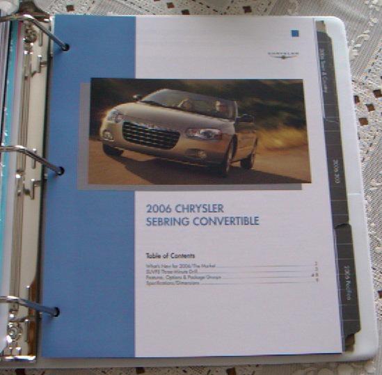 2006 chrysler sebring convertible dealer salesperson product literature brochure