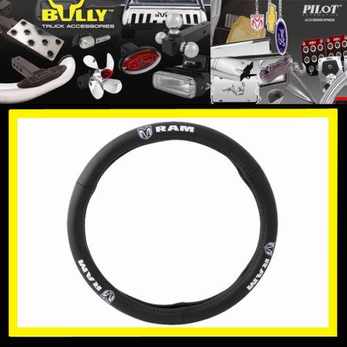 Genuine dodge ram logo leather steering wheel cover ram hemi big horn