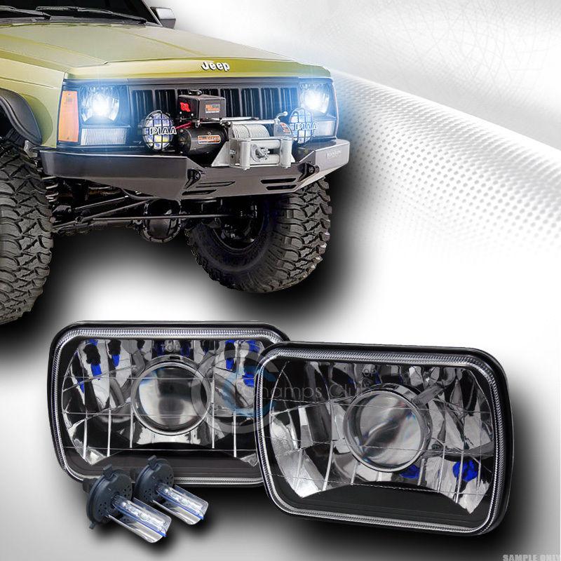 Find 7"X6" BLK PROJECTOR HEADLIGHTS DY H6014 H6054 CONVERSION HID XENON