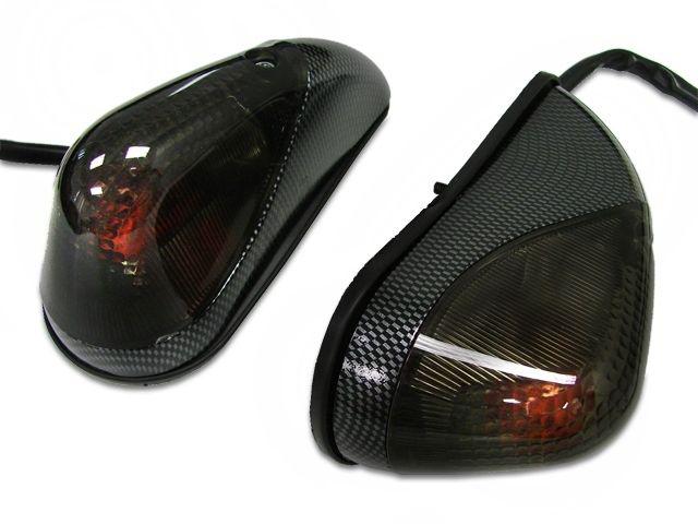 Carbon/smoke flush mount turn signals for 1988-2013 kawasaki ninja ex250 ex 250r