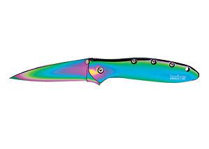 Kai u.s.a ltd 1660vib leak rainbow anodize handle knife