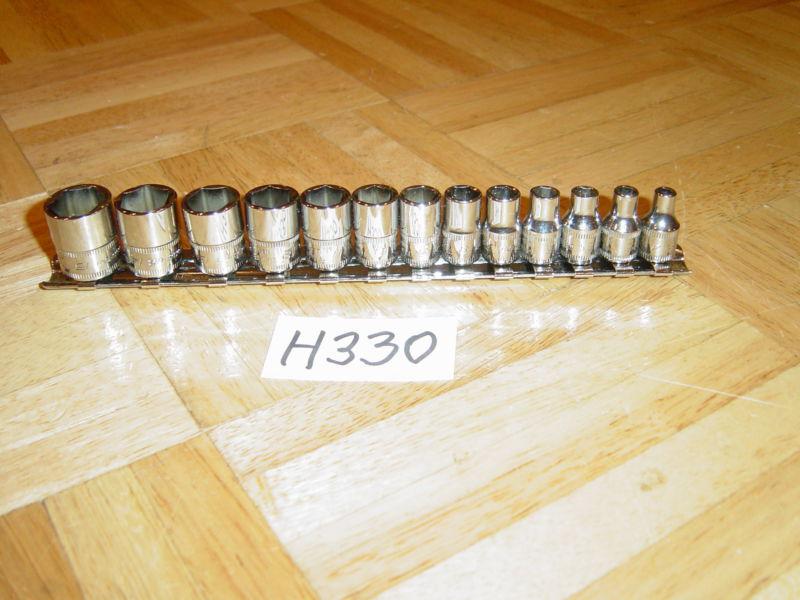 SNAP ON TOOLS 13 PIECE 1/4 DRIVE METRIC SHORT FLANK DRIVE SOCKET SET 6 POINT, US $114.99, image 6
