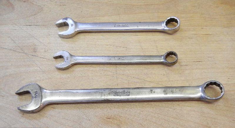 3 snap-on combination wrench wrenches 10mm,12mm, 9/16 