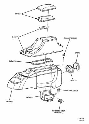 Xf1z5406024aab armrest assy console 99 taurus