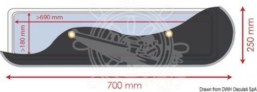 Osculati blackout window roller blind for portlights hatches 700x250mm