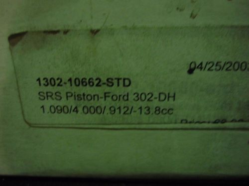 Probe forged pistons 10662-std 347" stroker pistons 4.00" bore dish  new