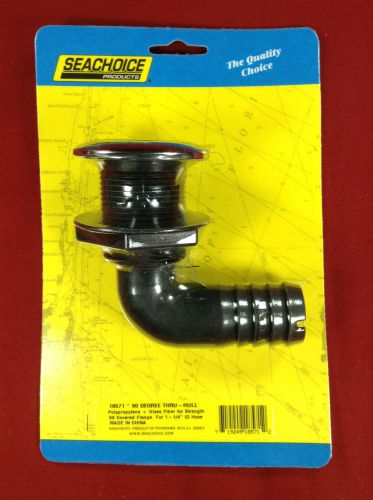 Thru hull fitting 90 degree stainless steel covered flange 1-1/4&#034; marine 18571