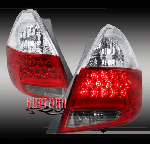 06 07 08 honda fit led altezza tail brake lights lamps red/clear left+right pair