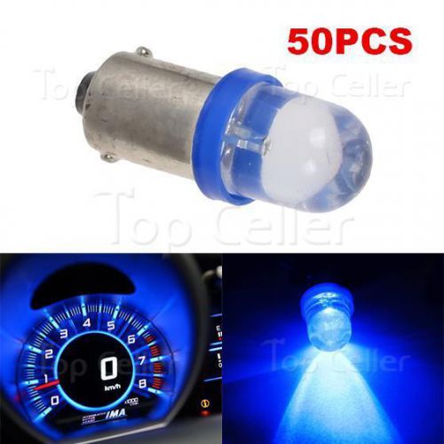 50pcs blue ba9s led light bulb gauge cluster instrument panel ash tray light 12v
