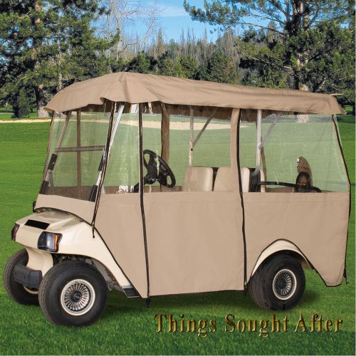 Deluxe four sided golf car enclosure for yamaha 4 person cart man rain cover