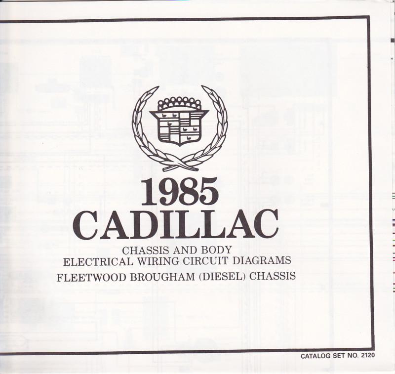 Nos 1985 cadillac fleetwood brougham (diesel)  chassis wiring circuit diagrams