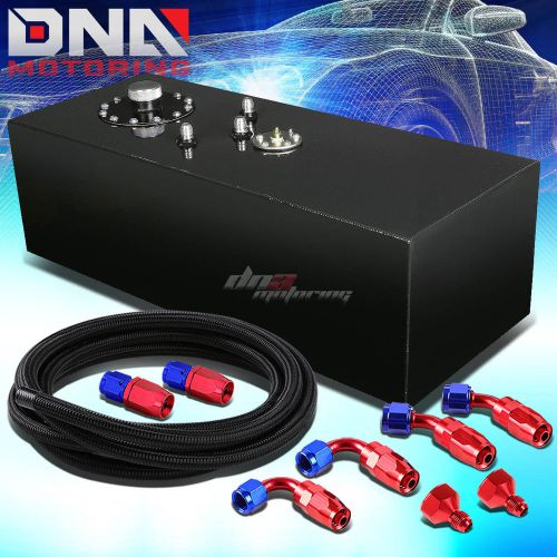 15 gallon top-feed coated race fuel cell tank+cap+level sender+steel line kit