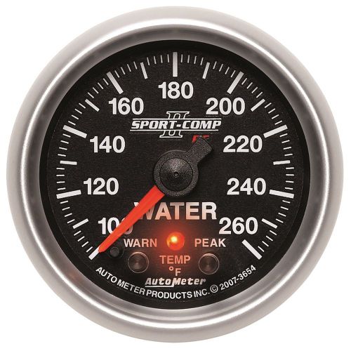 Auto meter 3654 sport-comp pc; water temperature gauge