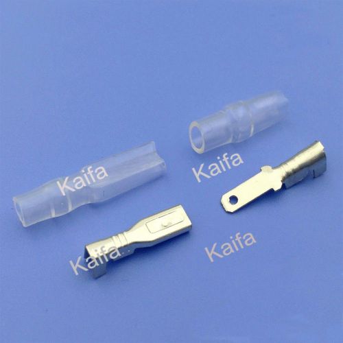 100x 2.8 male and female insulated terminal brass color connectors car terminals
