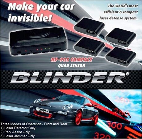 Blinder x-treme hp-905 compact laser parking assist quad sensor new in box