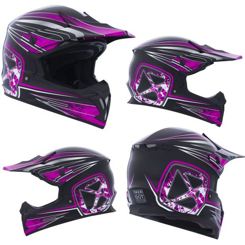 Mx helmet ckx tx-696 jazz pink/black/white xsmall motocross off road dirt bike