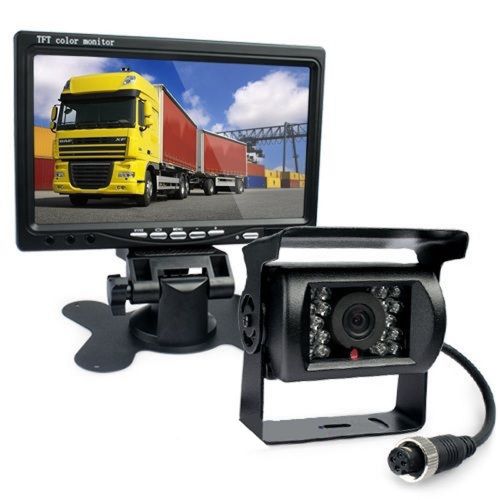 4pin 12/24v motorhome rear view kit 7&#034; tft monitor +ccd backup ir camera caravan