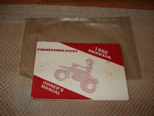 1986 honda 200sx fourtrax 200 owners manual original operators guide