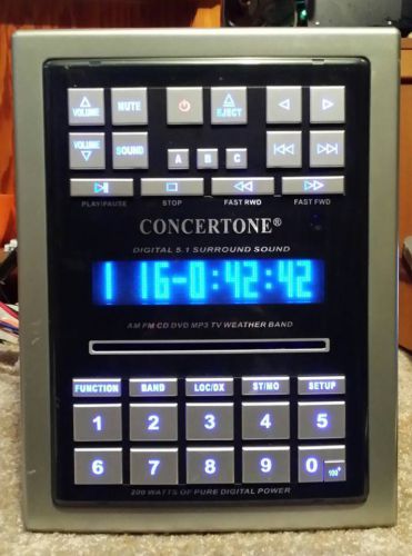 Concertone zx500 dvd,cd,mp3,am,fm,weather band  stereo radio system #324