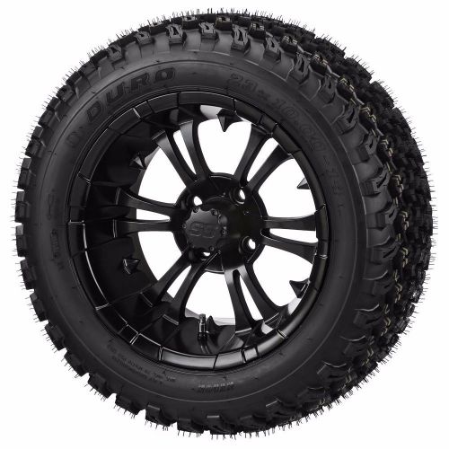 Set of 4 - 23x10-14 duro tire on a 14x7 matte black type 12 wheel w/free freight