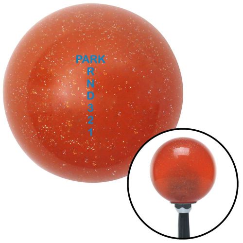 Blue shift pattern 63n orange metal flake shift knob with m16x1.5 insertblack