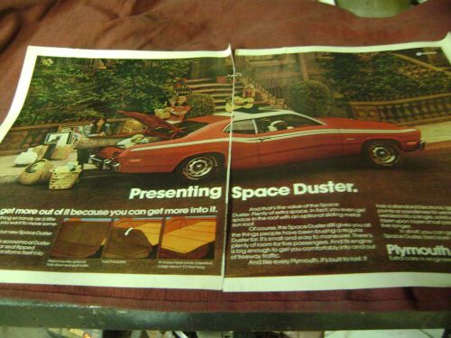 1972 plymouth duster  (space duster )  magazine ad /poster  20.5 x 13.5 &#034;