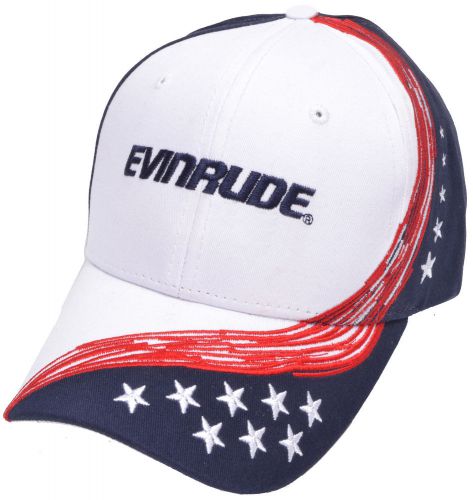 Brp evinrude e-tec red white &amp; blue stars hat cap cotton twill