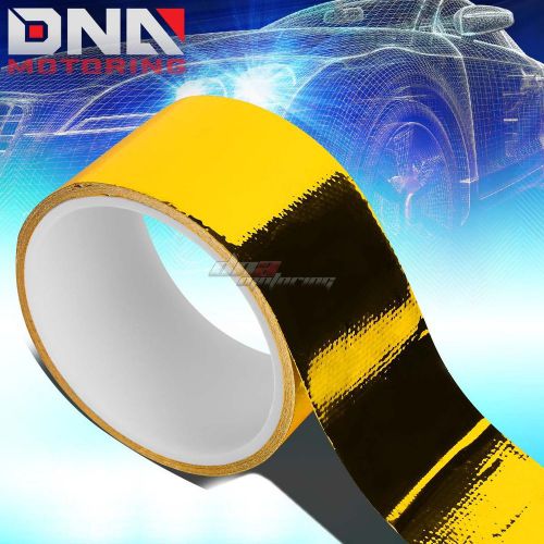 30ft/360&#034;l 2&#034;self adhesive exhaust heat shield wrap tape header/engine bay gold