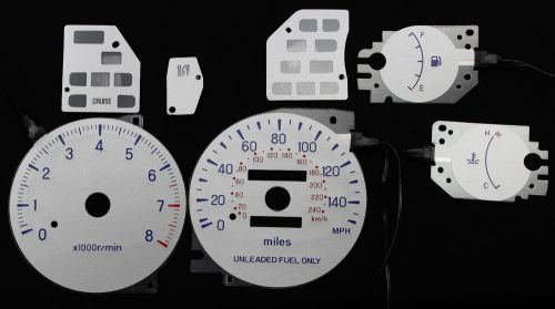 140mph new luminescent glow gauge overlay silver reverse for 95-00 dodge avenger