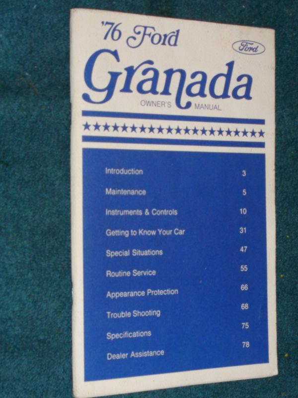 Buy 1976 FORD GRANADA OWNER'S MANUAL / ORIGINAL GUIDE BOOK!!! in Benton