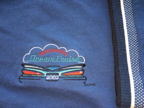 2003 woodward dream cruise women's golf shirt blue - women's size xlarge