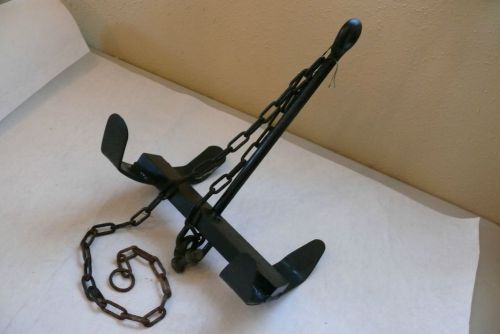 Vintage boat anchor w/ chain boating fishing