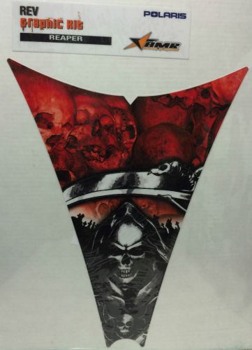 Amr racing graphics decal kit clearance sale for polaris rev hood reaper red