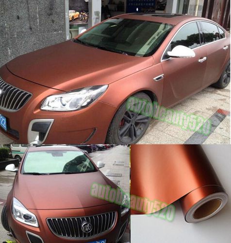 Optional - hot car satin matte metallic chrome vinyl wrap sticker film cbw brown