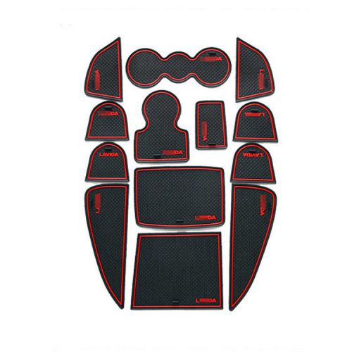 13pcs non-slip interior door slot rubber cup holder mat for volkswagen lavida
