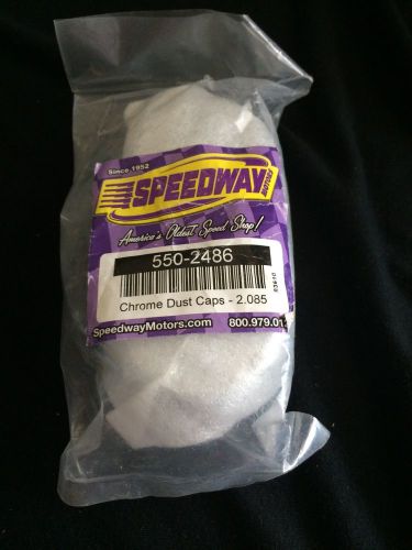 Speedway america's oldest speed shop 550-2486 chrome dust caps-2.085 sealed (j5)