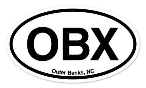 Obx outer banks north carolina oval car window bumper sticker decal 5&#034; x 3&#034;