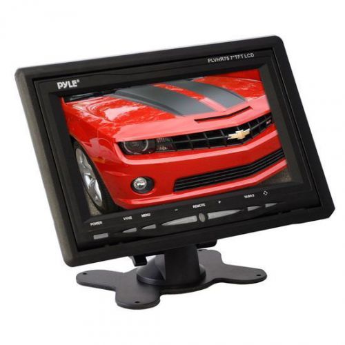 New! pyle plvhr75 7'' lcd wide screen headrest monitor with shroud and stand