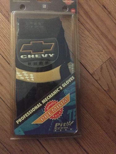 New in package! pit crew gear professional mechanic&#039;s gloves - chevy large