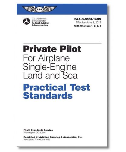 Asa practical test standards pts private pilot airplane single engine 8081-14bs