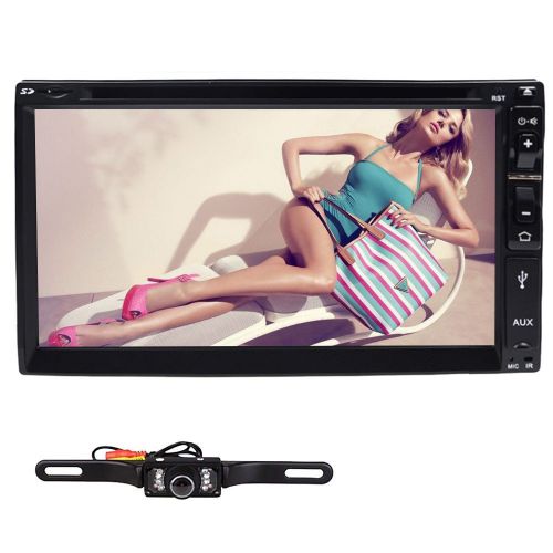 Double din 7&#034; car dvd player dash stereo radio ipod tv bluetooth usb/sd+camera