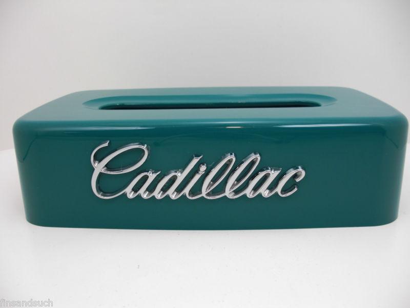 Cadillac teal green tissue box cover custom made car limo desk man-cave sharp ! 