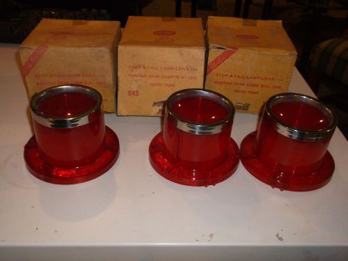 1961--pontiac-star chief- r/h--l/h- stop tail light lens lot of-[2]-5952364