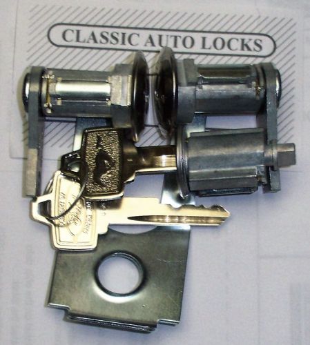 65, 66 mustang blem ignition &amp; door matched lock set w/pony keys classic