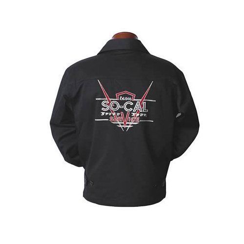 Jacket cotton nylon long sleeve zipper black so-cal speed shop logo men&#039;s med